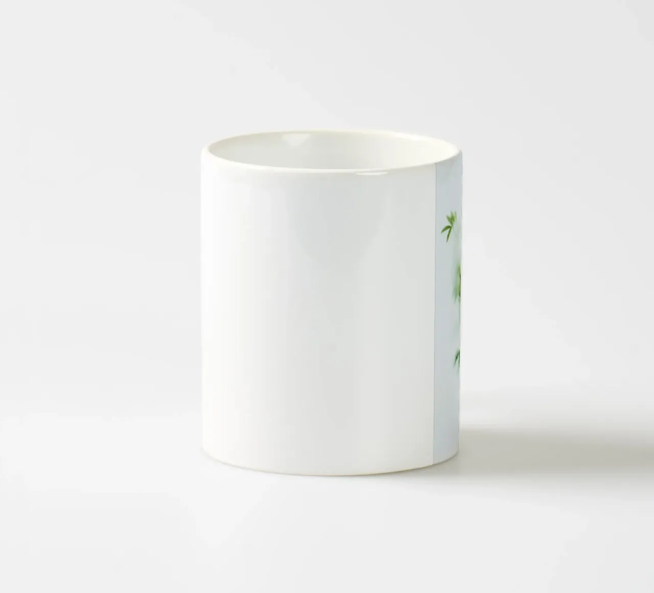 Green Frosted Glass And Leaves tazza in ceramica da Sebastian Hilgetag