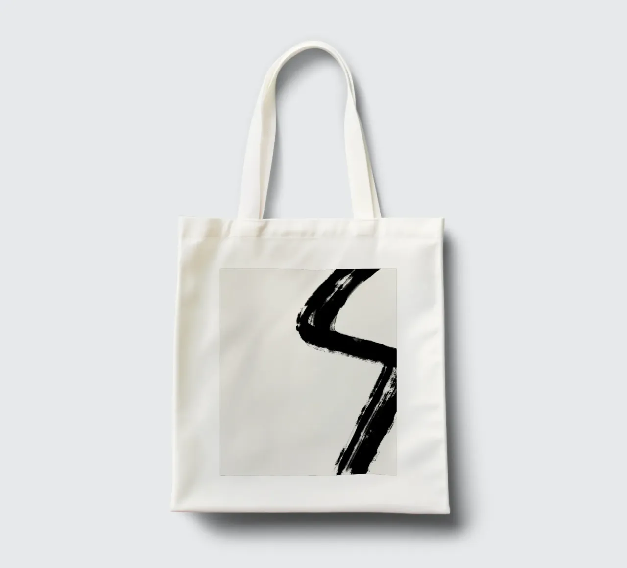 Minimalist Japandi artwork with black brushstrokes I tote bag by Imaginative