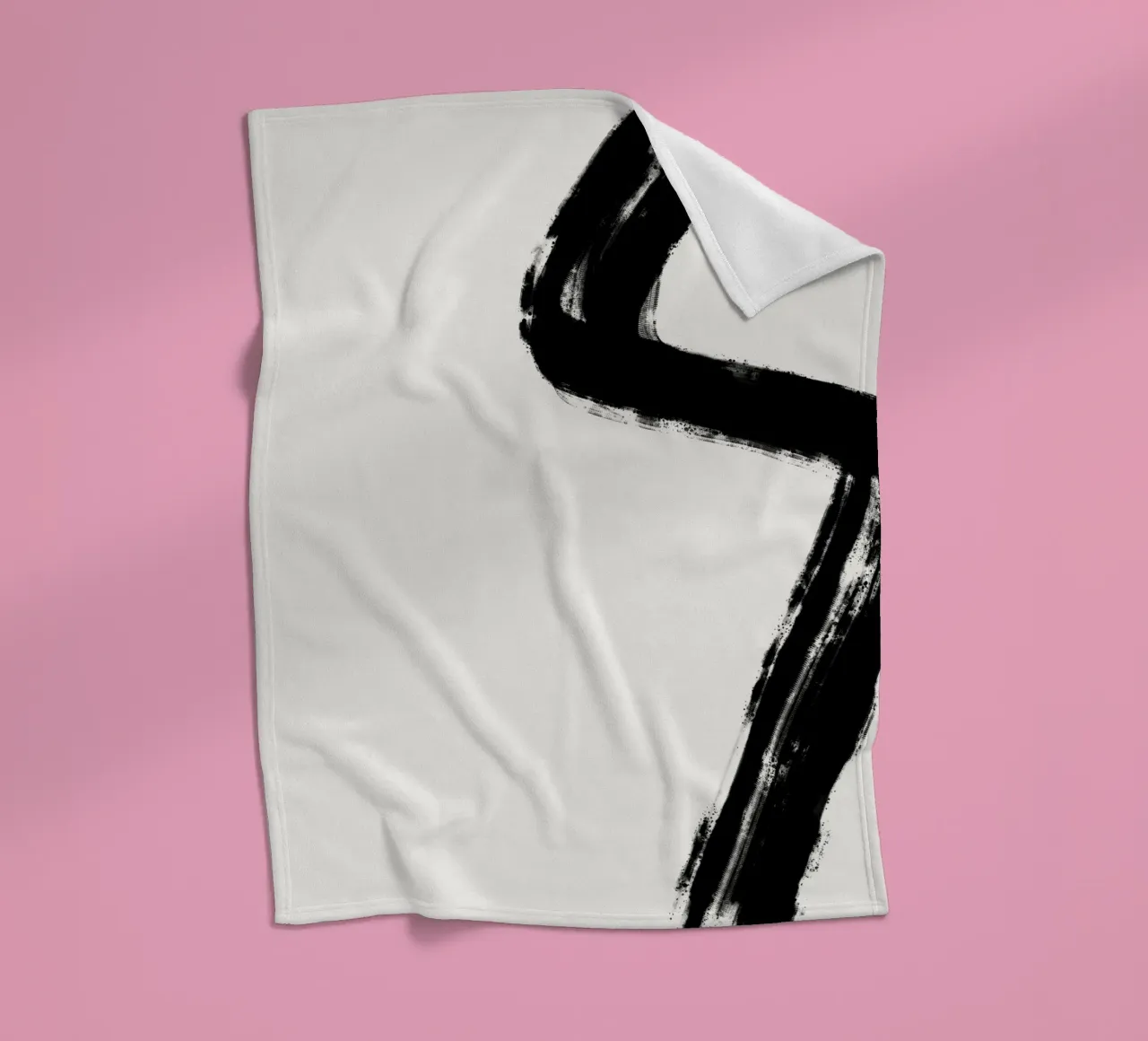 Minimalist Japandi artwork with black brushstrokes I coperta in pile da Imaginative