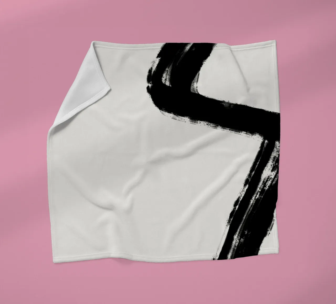 Minimalist Japandi artwork with black brushstrokes I coperta in pile da Imaginative