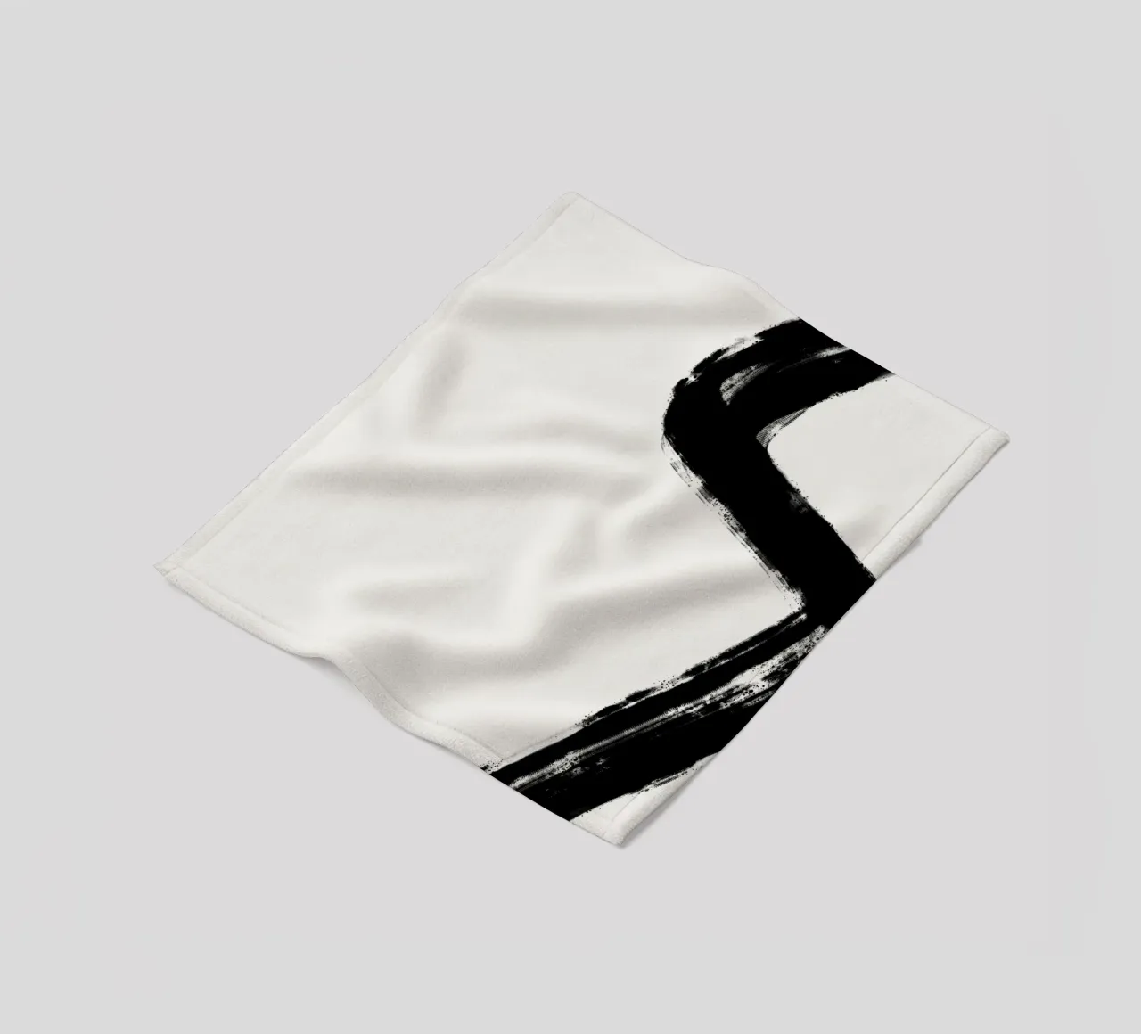 Minimalist Japandi artwork with black brushstrokes I coperta in pile da Imaginative