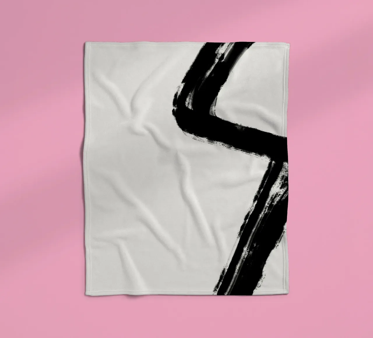Minimalist Japandi artwork with black brushstrokes I coperta in pile da Imaginative