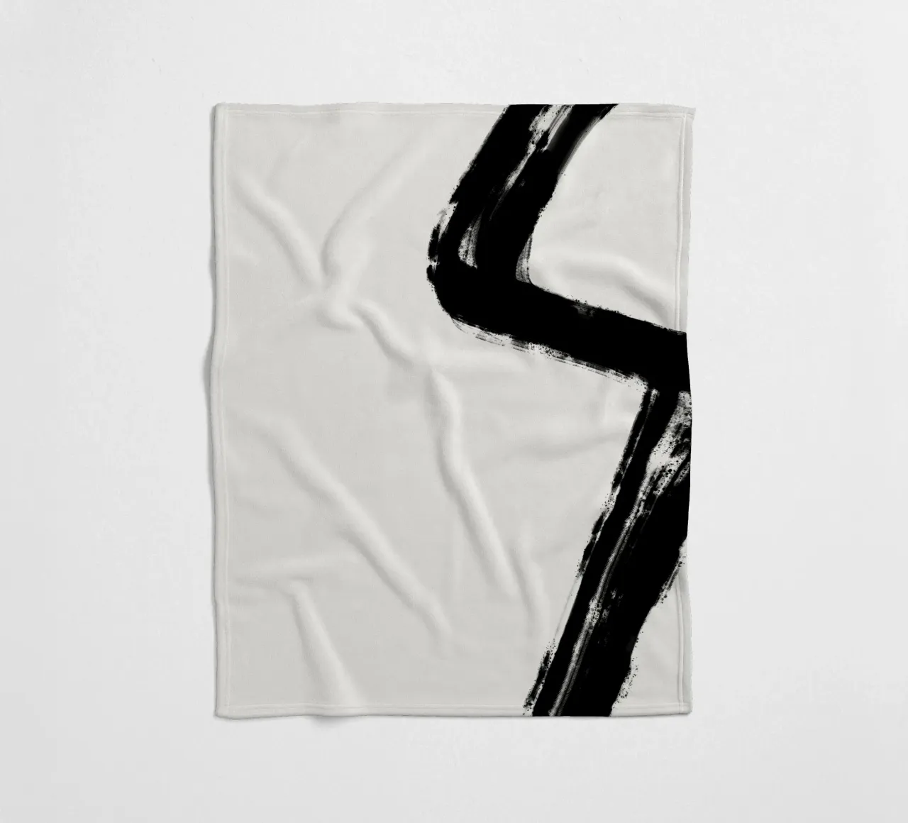 Minimalist Japandi artwork with black brushstrokes I coperta in pile da Imaginative