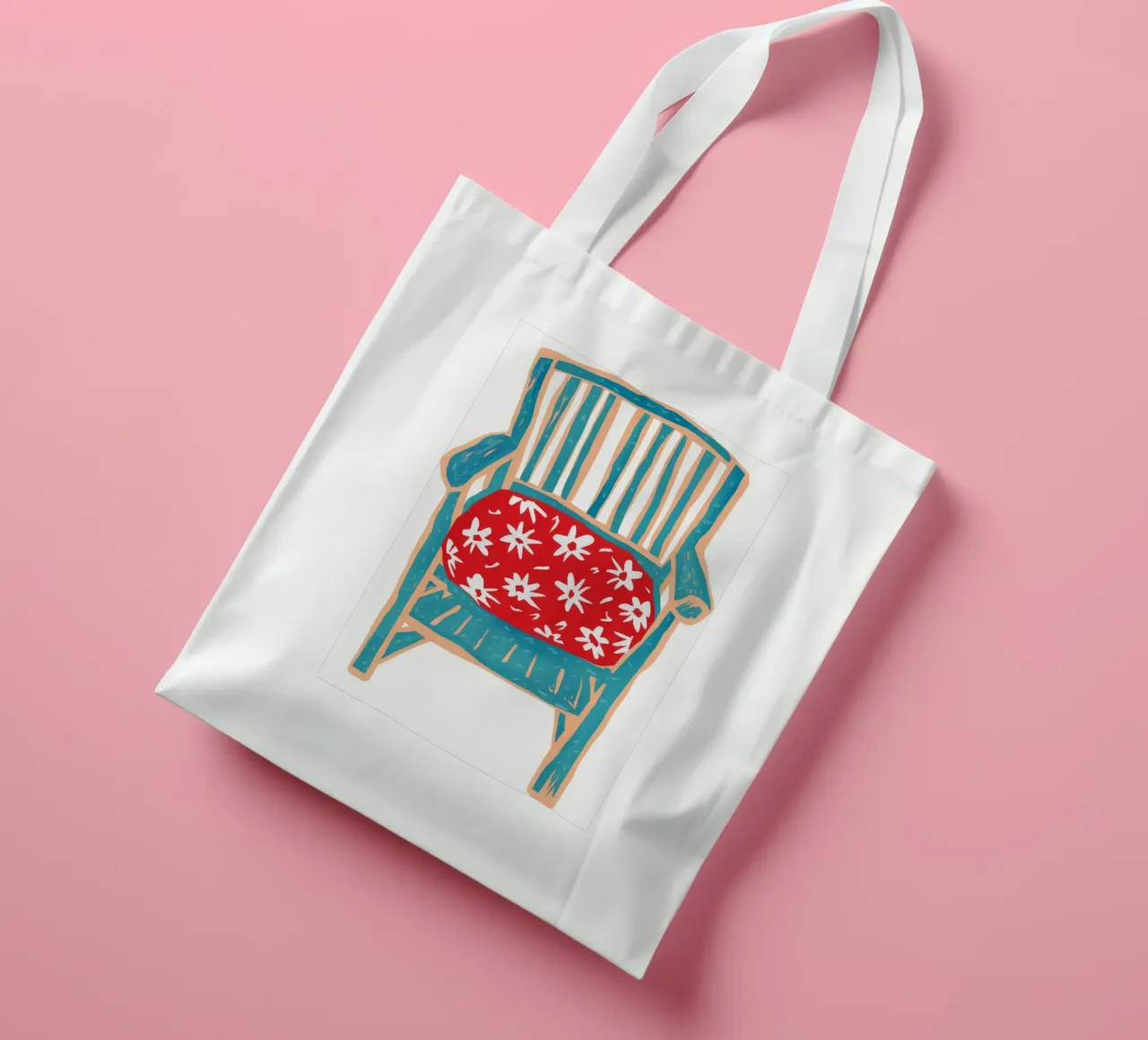 Cuscino rosso in fiore borsa in juta da Tiga Bersama