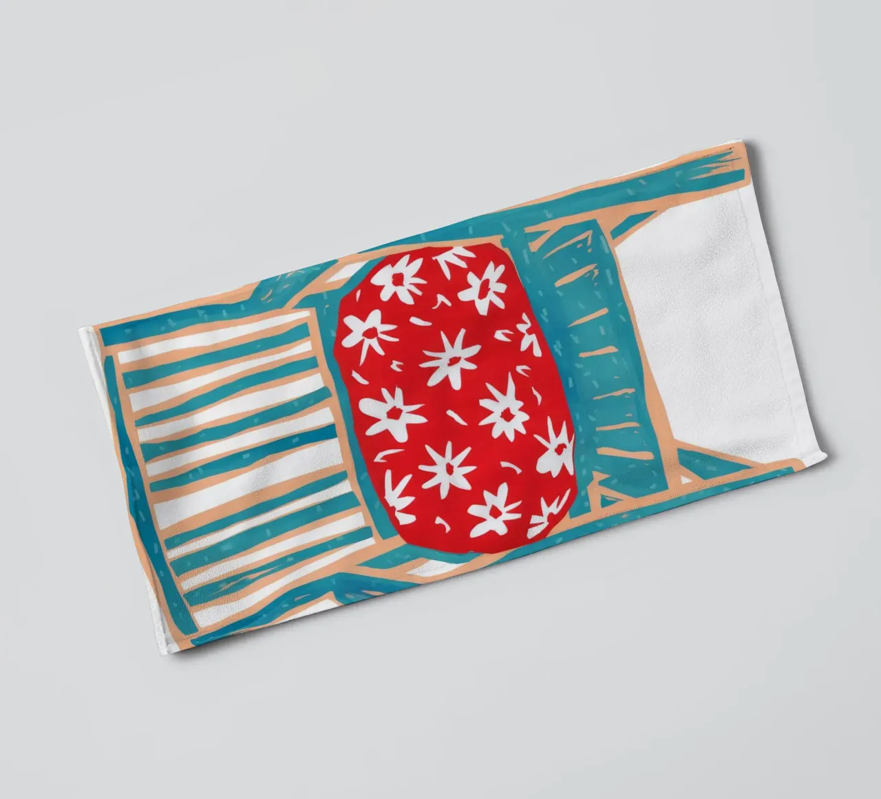 Cuscino rosso in fiore asciugamano da bagno da Tiga Bersama