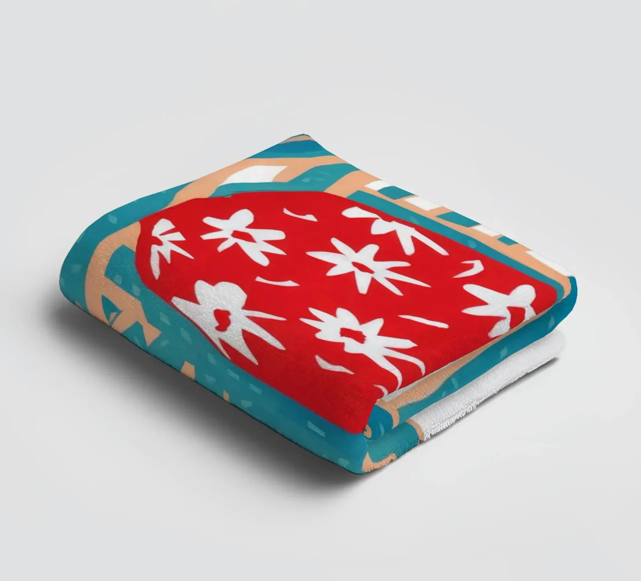Cuscino rosso in fiore asciugamano da bagno da Tiga Bersama