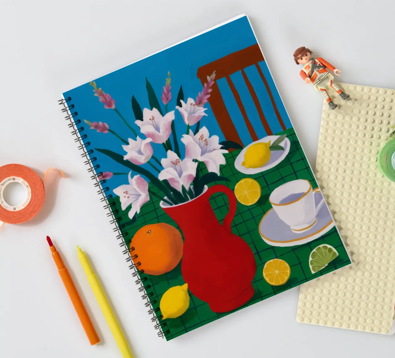 Gladiolus Citrus Glow spiral notebook by Fable Tempa