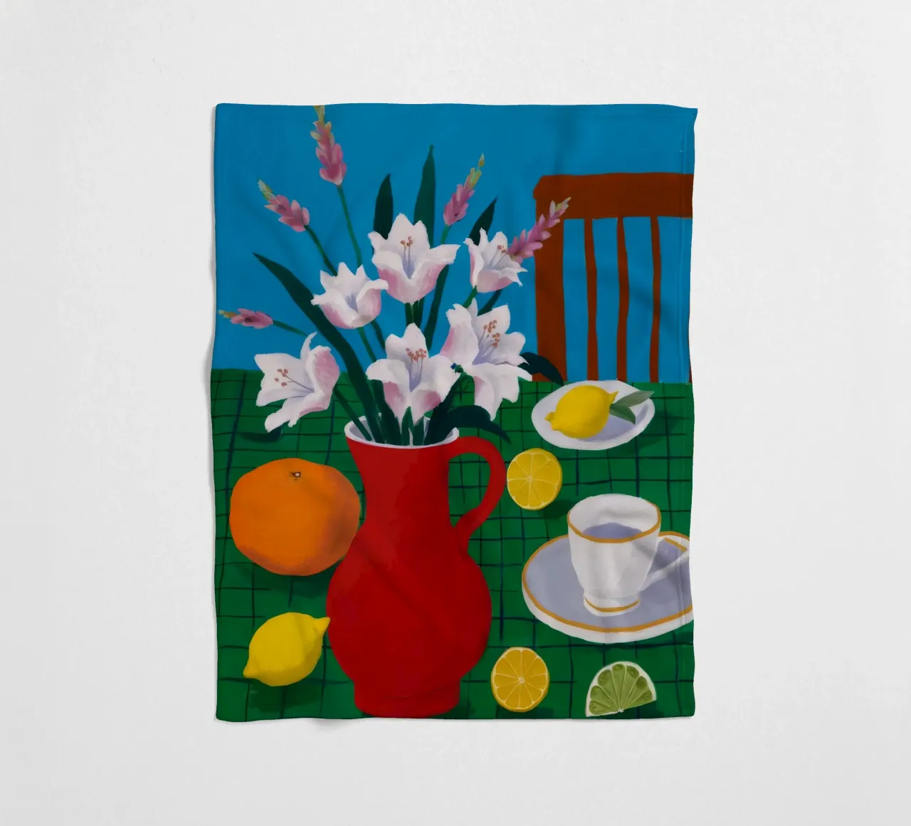 Gladiolus Citrus Glow fleece blanket by Fable Tempa