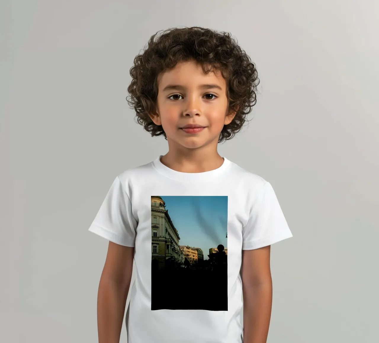 Beautiful Sundown In The City kids t-shirt by Sebastian Hilgetag