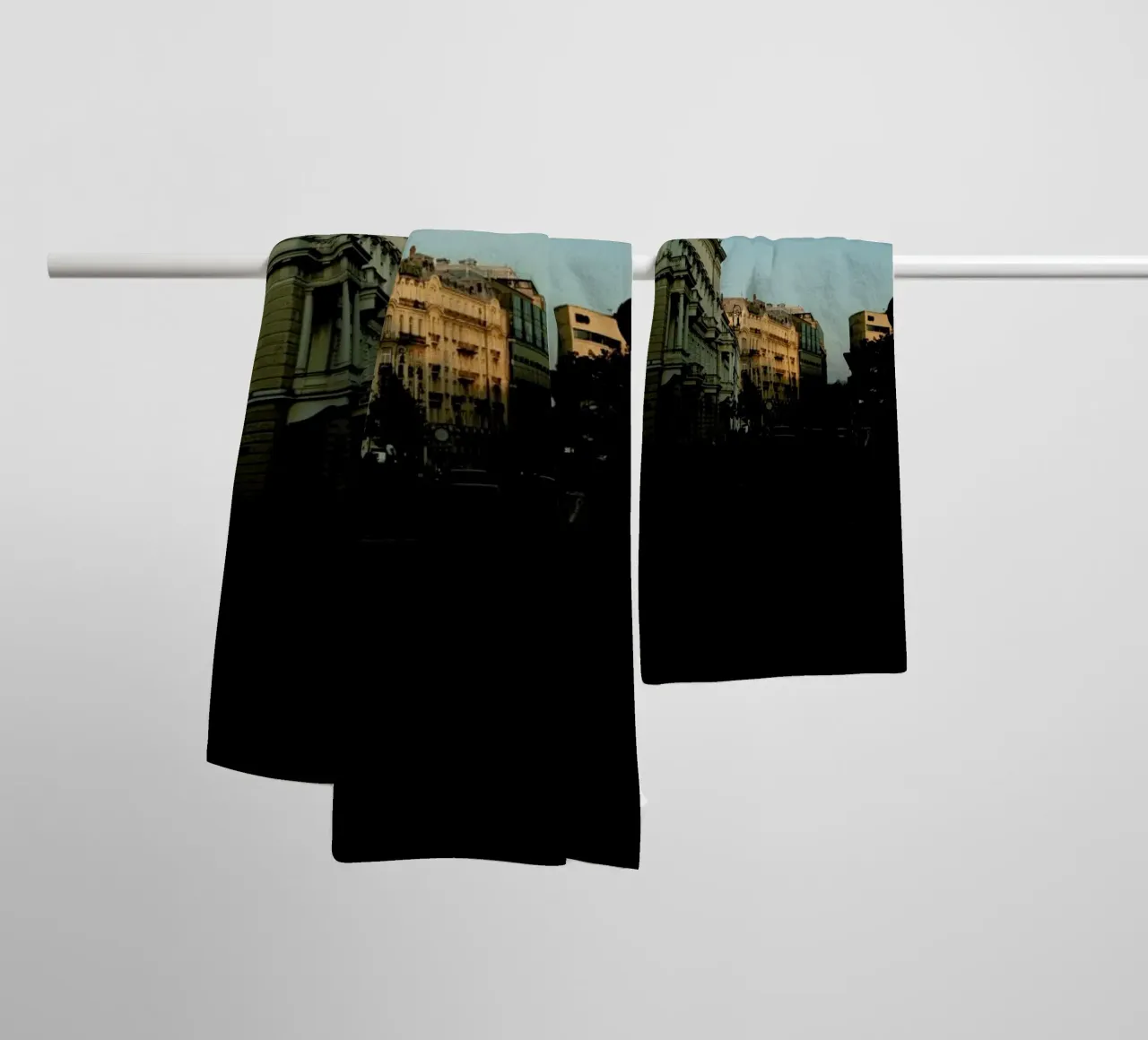 Beautiful Sundown In The City towel by Sebastian Hilgetag