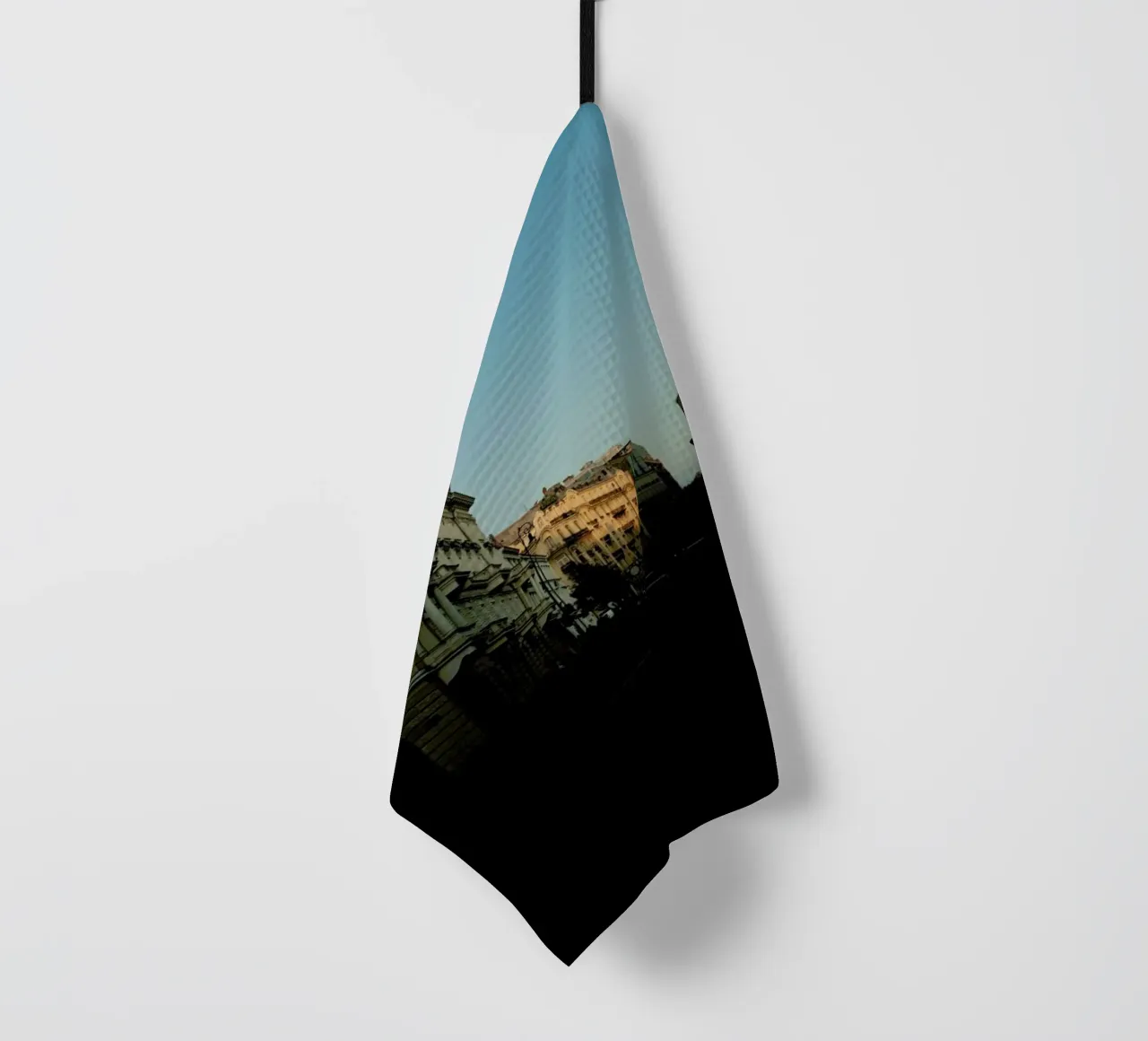 Beautiful Sundown In The City tea towel by Sebastian Hilgetag