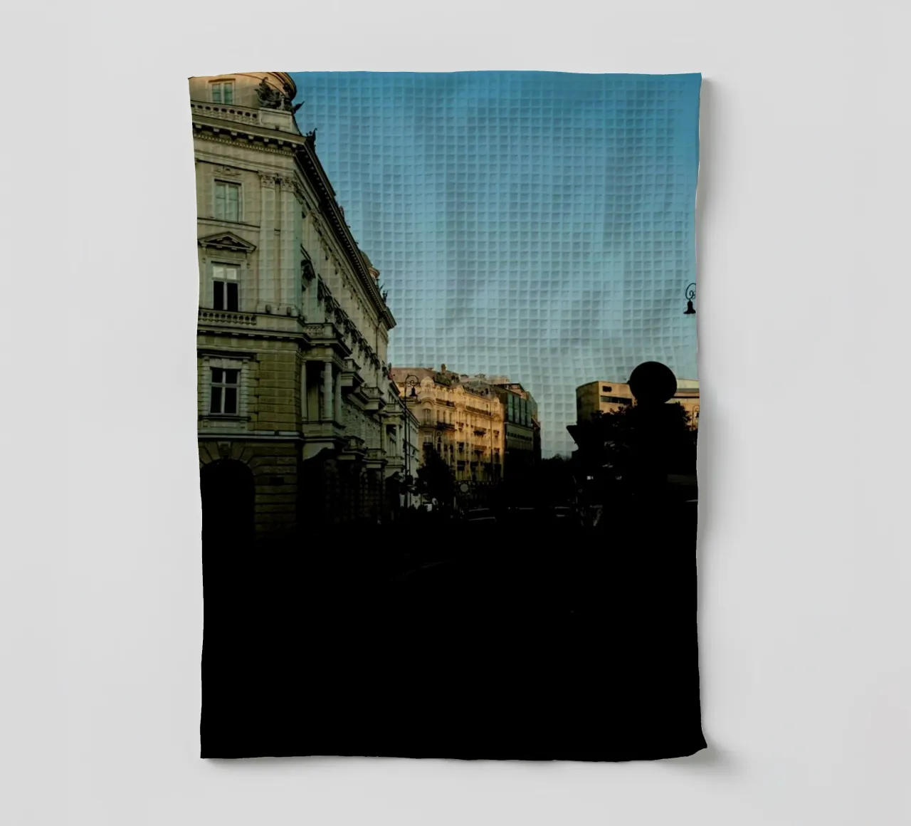 Beautiful Sundown In The City tea towel by Sebastian Hilgetag