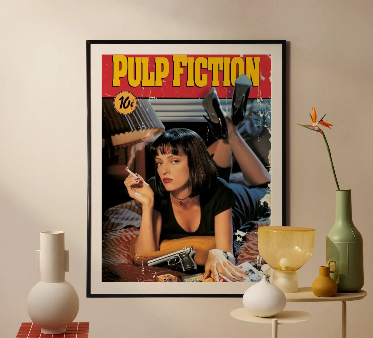 Pulp Fiction 2 Arte poster con telaio in legno da ontoseno