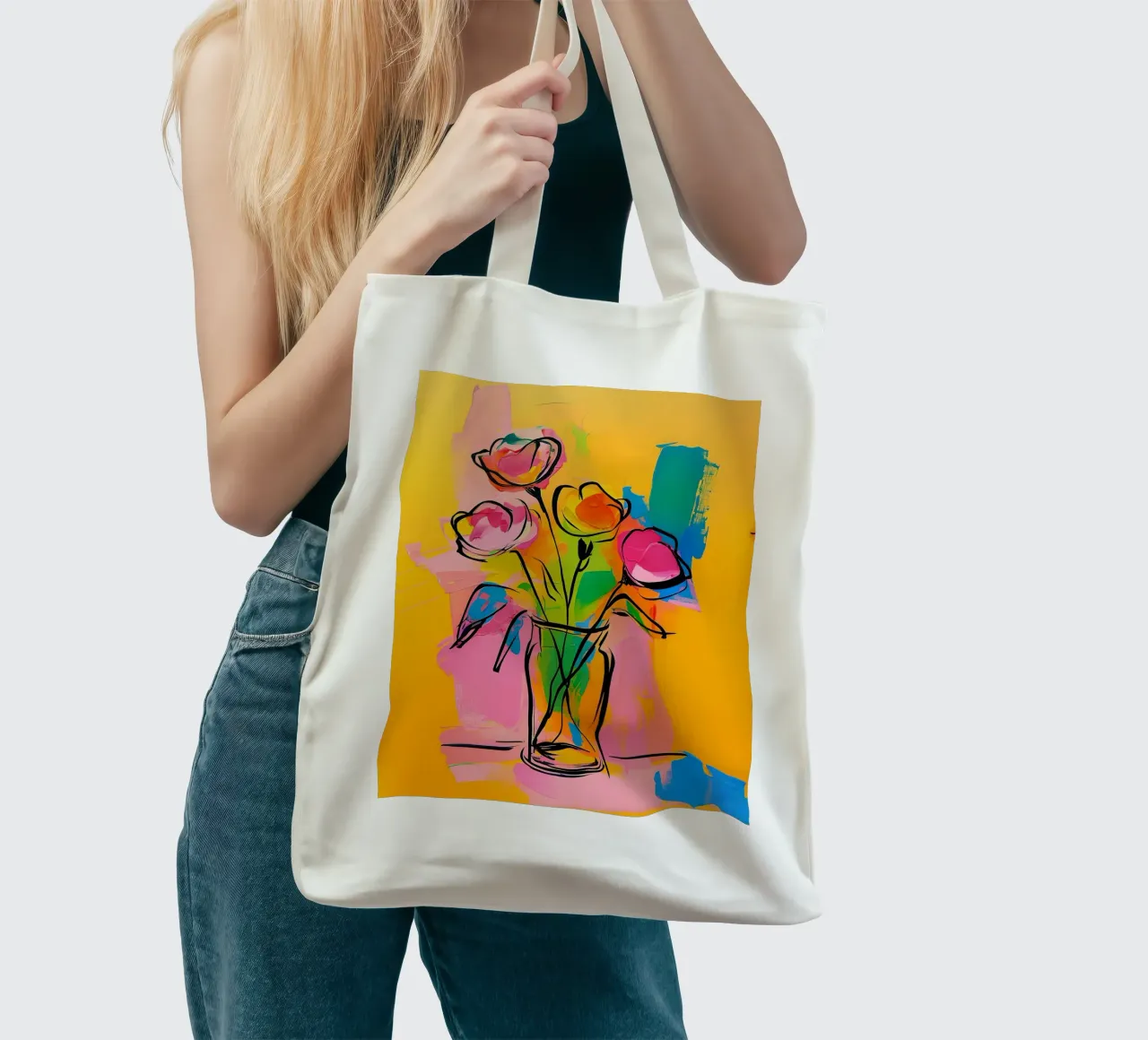 Colorful Floral Painting tote bag by 🎨 Point and Art