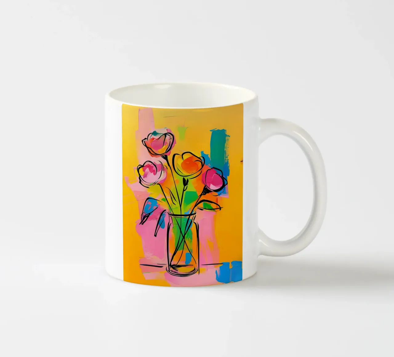 Pittura floreale colorata tazza in ceramica da 🎨 Point and Art