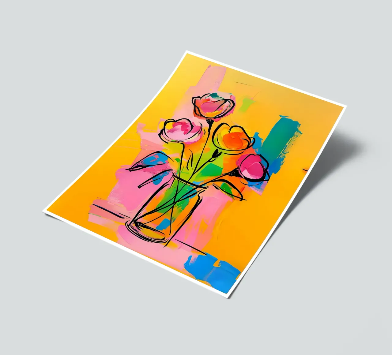 Kleurrijk Bloemenschilderij stickervel van 🎨 Point and Art