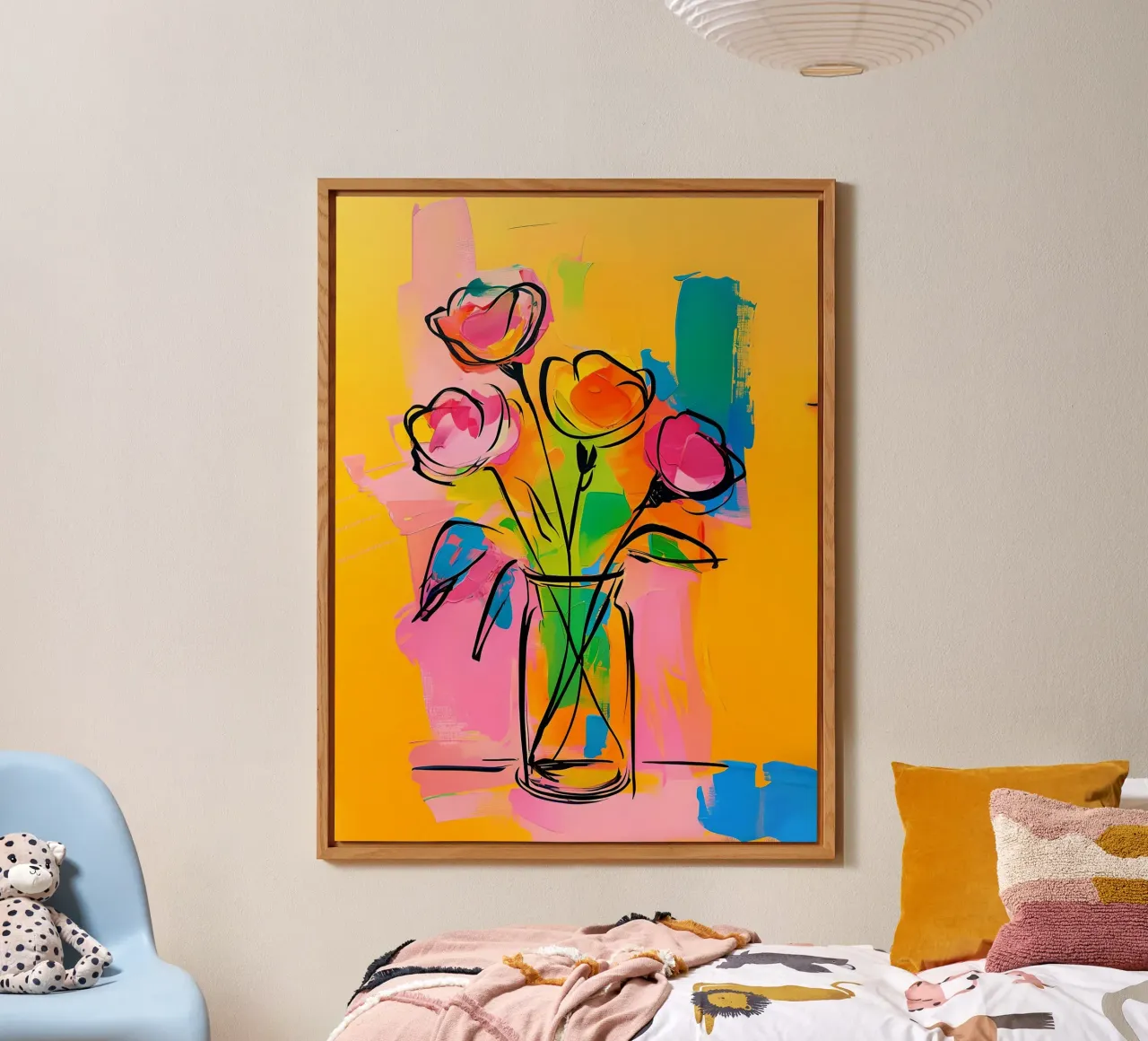 Pittura floreale colorata pannello forex da 🎨 Point and Art