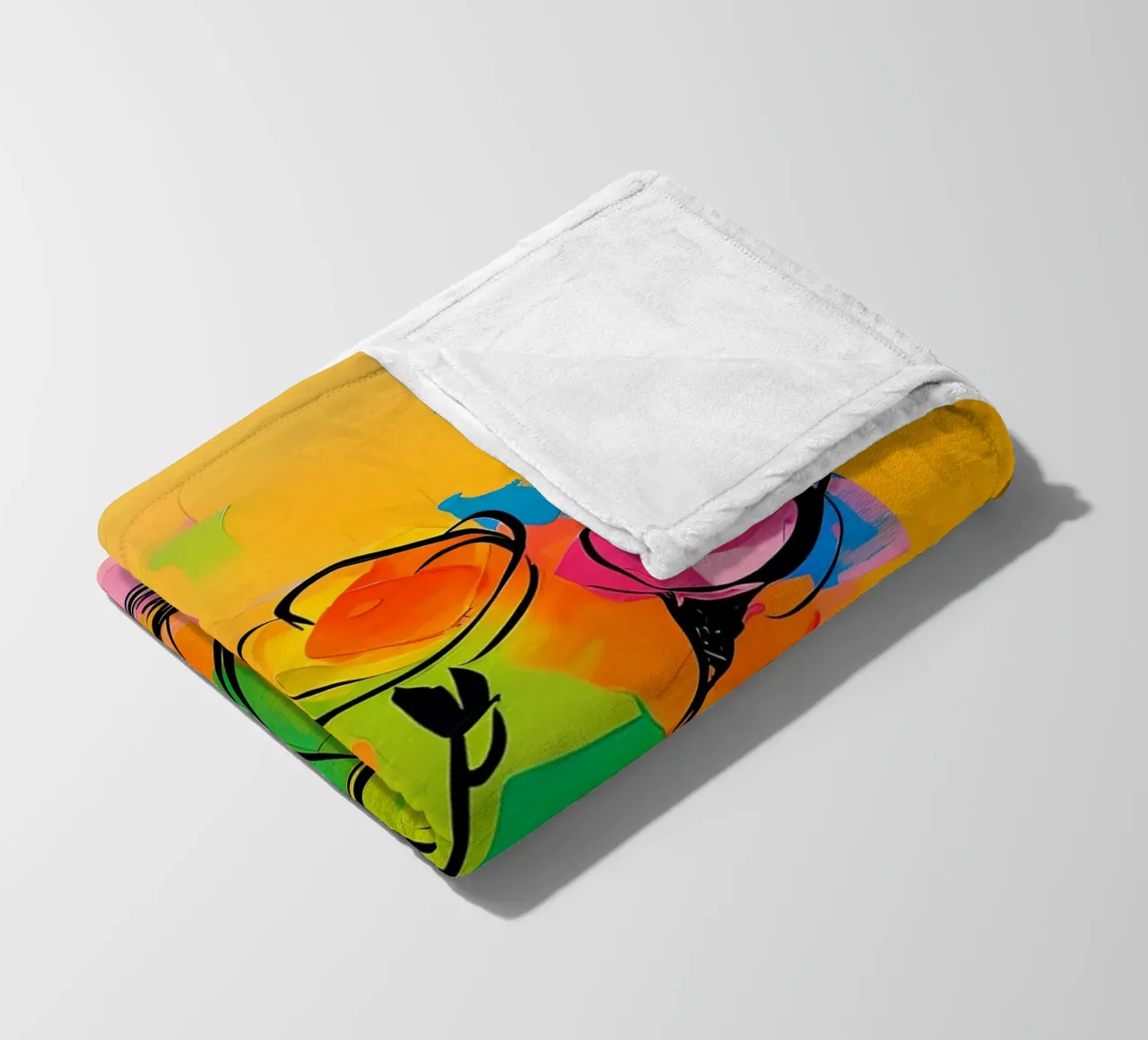 Pittura floreale colorata coperta in pile da 🎨 Point and Art