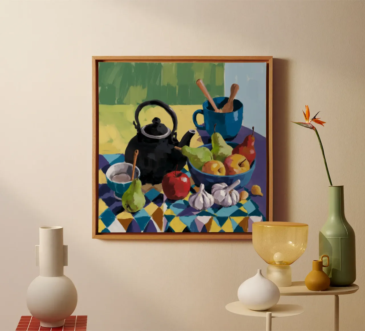 Mitternachtsblau Repose Leinwand mit Schattenfugenrahmen von Fable Tempa