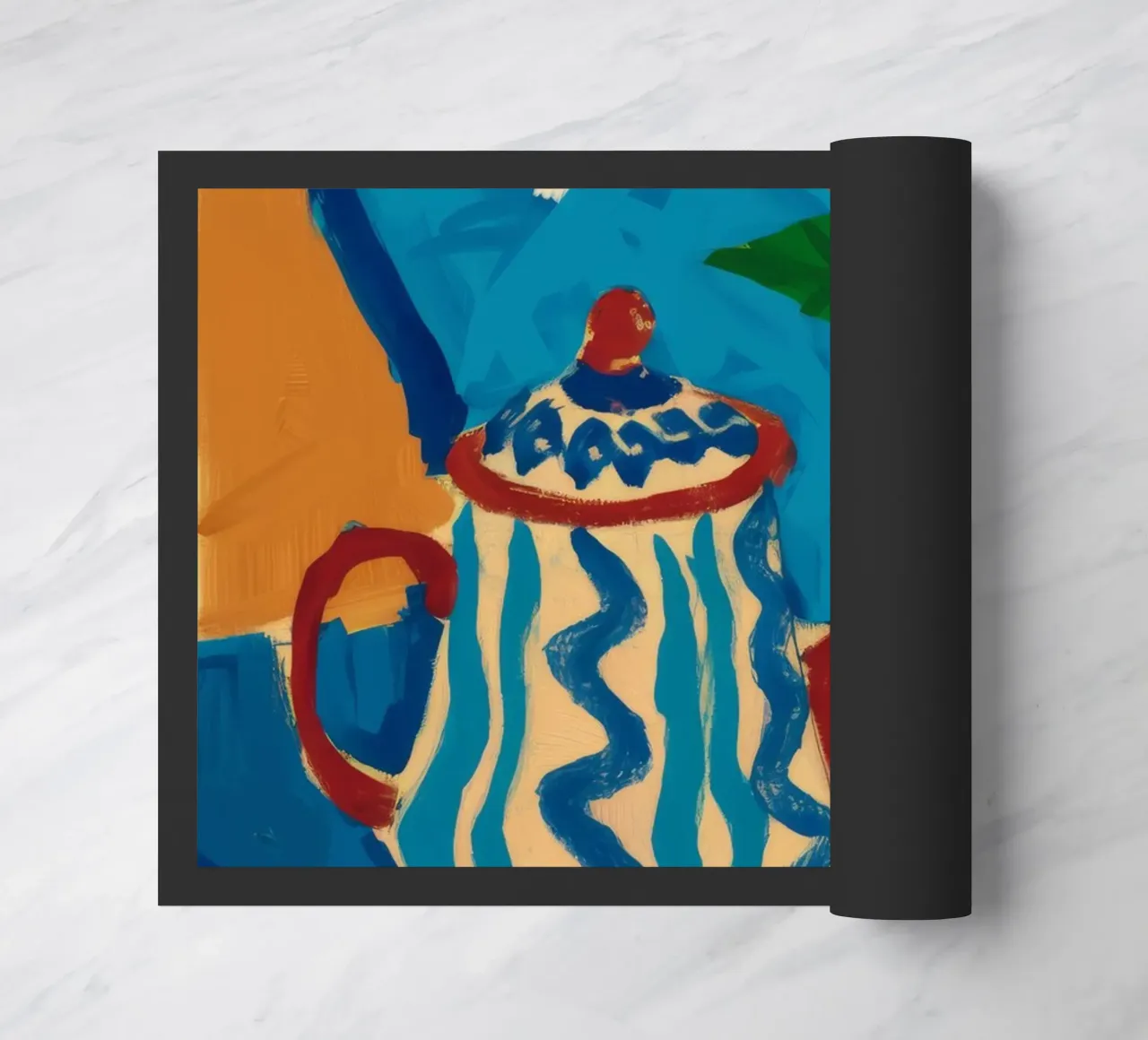 Patterned Teapot Melody doormat by Fable Tempa