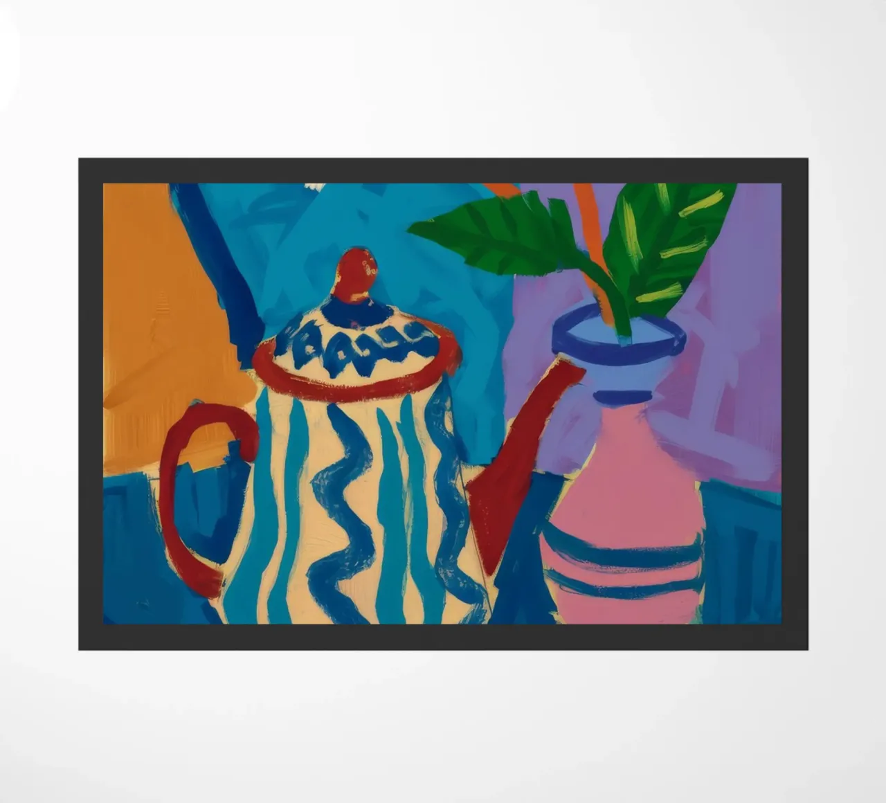 Patterned Teapot Melody doormat by Fable Tempa