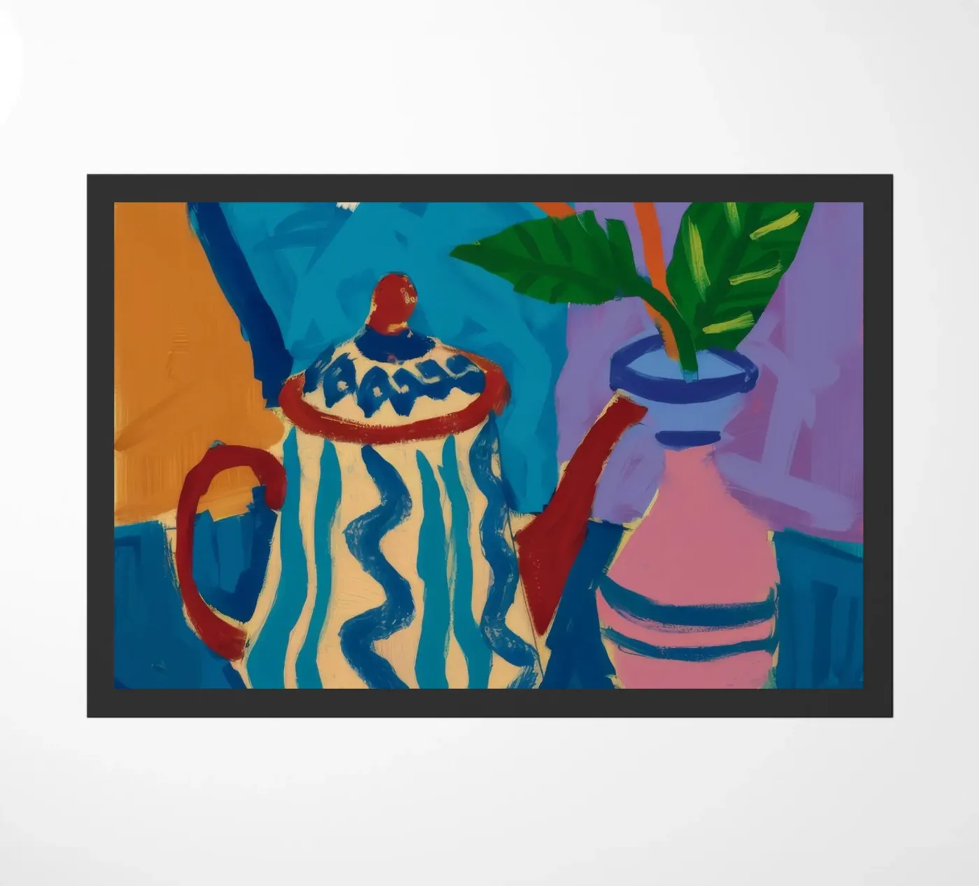 Patterned Teapot Melody doormat by Fable Tempa
