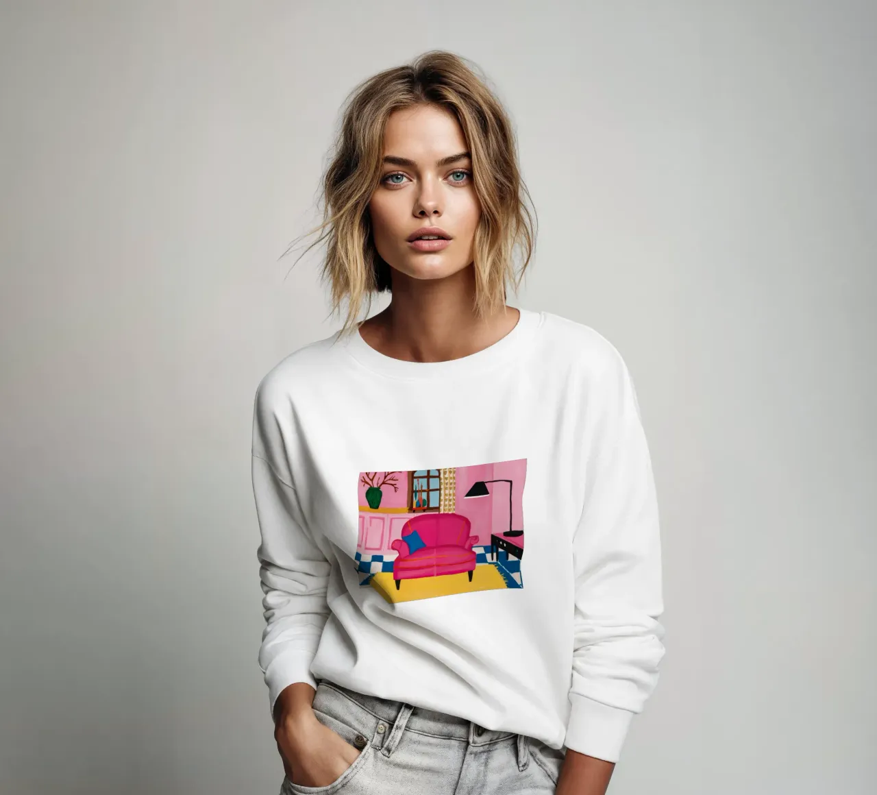 Divano rosa Pavimento a scacchi felpa da Pan Denim