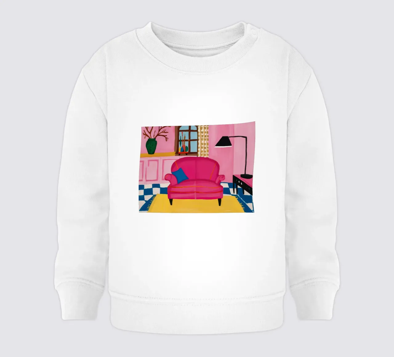 Divano rosa Pavimento a scacchi felpa neonato da Pan Denim