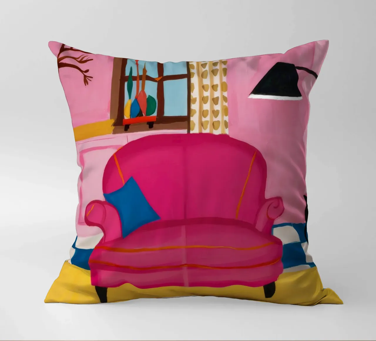 Divano rosa Pavimento a scacchi cuscino da Pan Denim