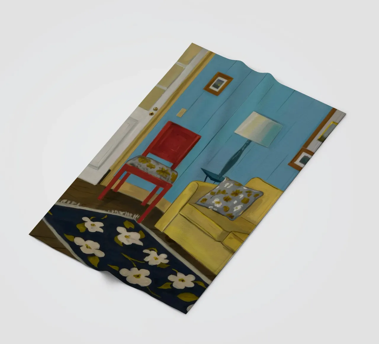 Divano giallo blu coperta in pile da Pan Denim