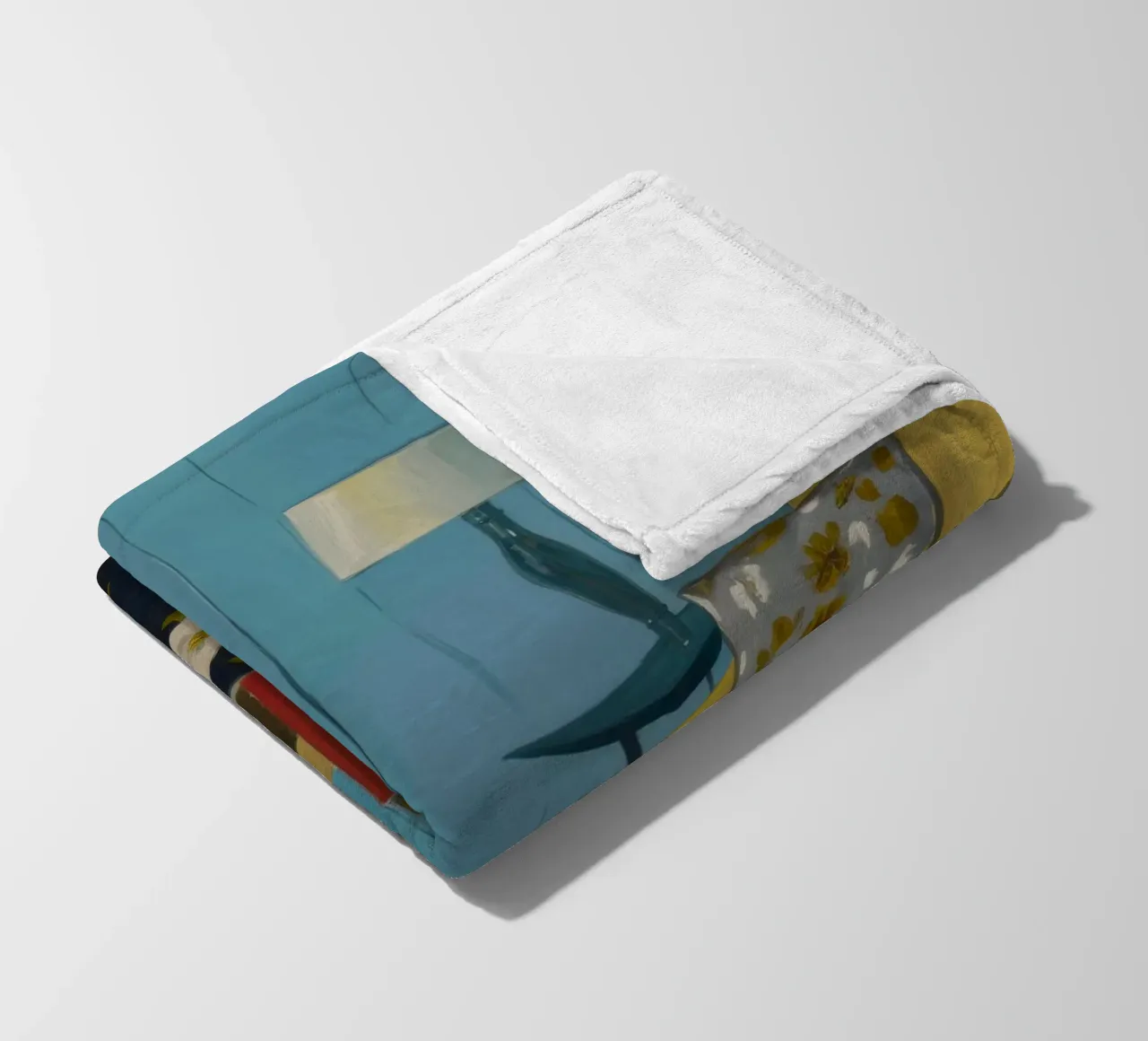 Divano giallo blu coperta in pile da Pan Denim
