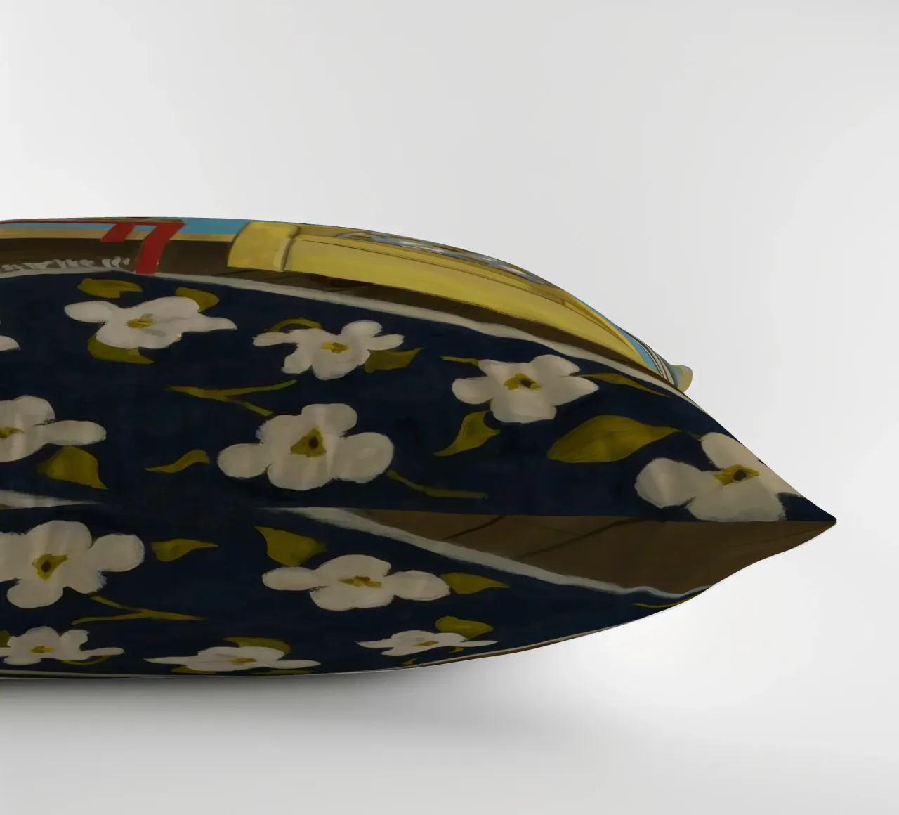 Divano giallo blu cuscino da Pan Denim