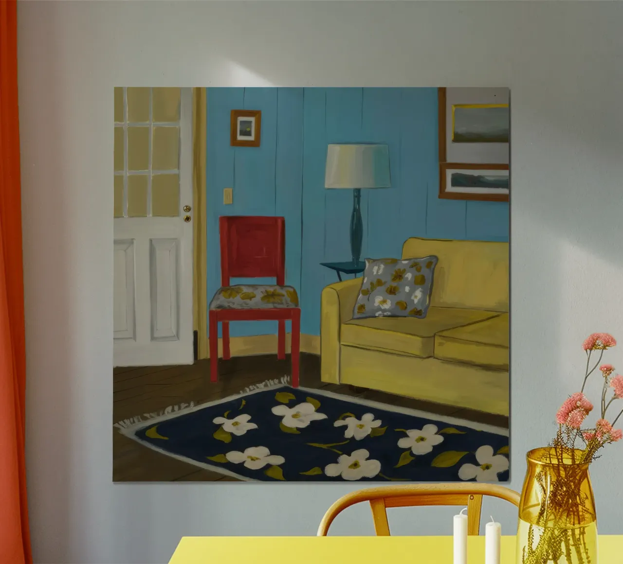 Divano giallo blu carta hahnemühle da Pan Denim