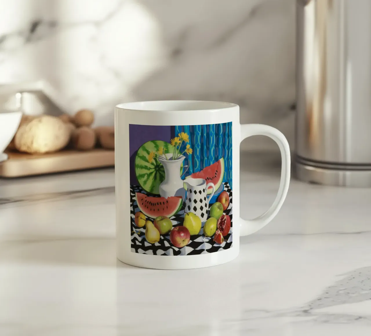 Abbondanza di fiori d'anguria tazza in ceramica da Fable Tempa