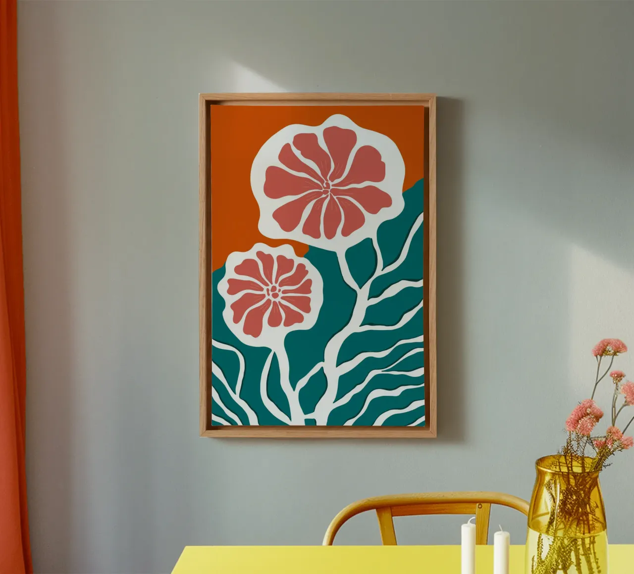 Summer Flower canvas met Baklijst van Artsy Bessy