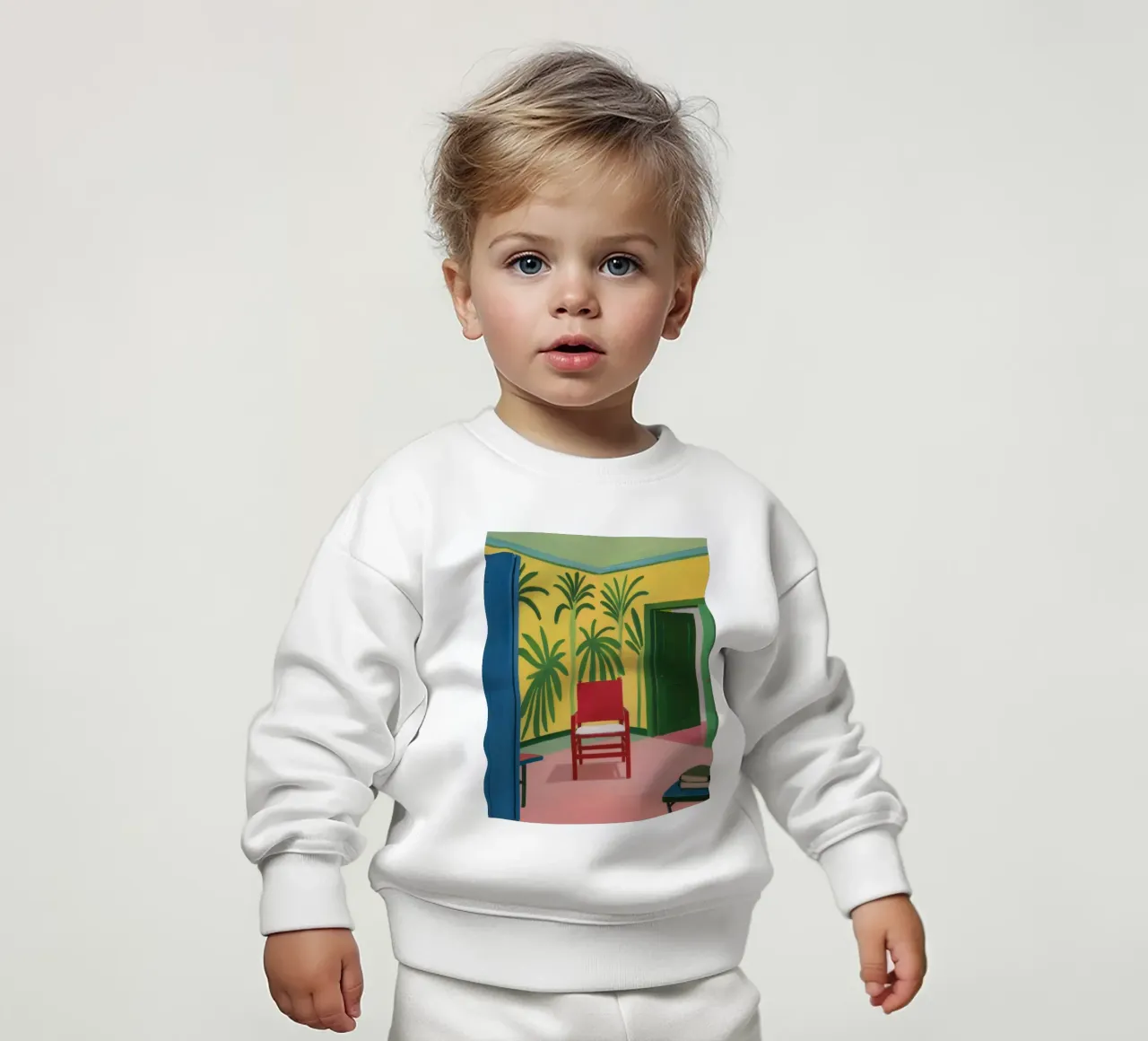 Sedia rossa Jungle Room felpa neonato da Pan Denim