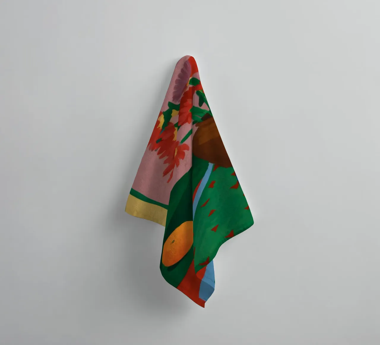 Tangerine Floor Arrangement towel by Fable Tempa