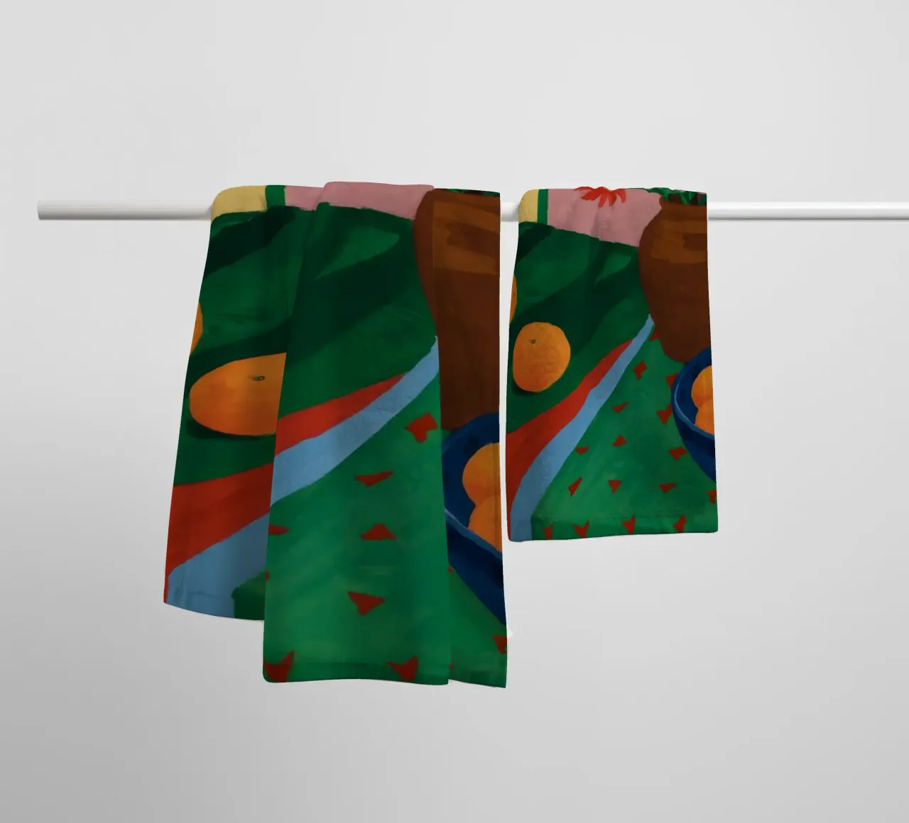 Tangerine Floor Arrangement towel by Fable Tempa