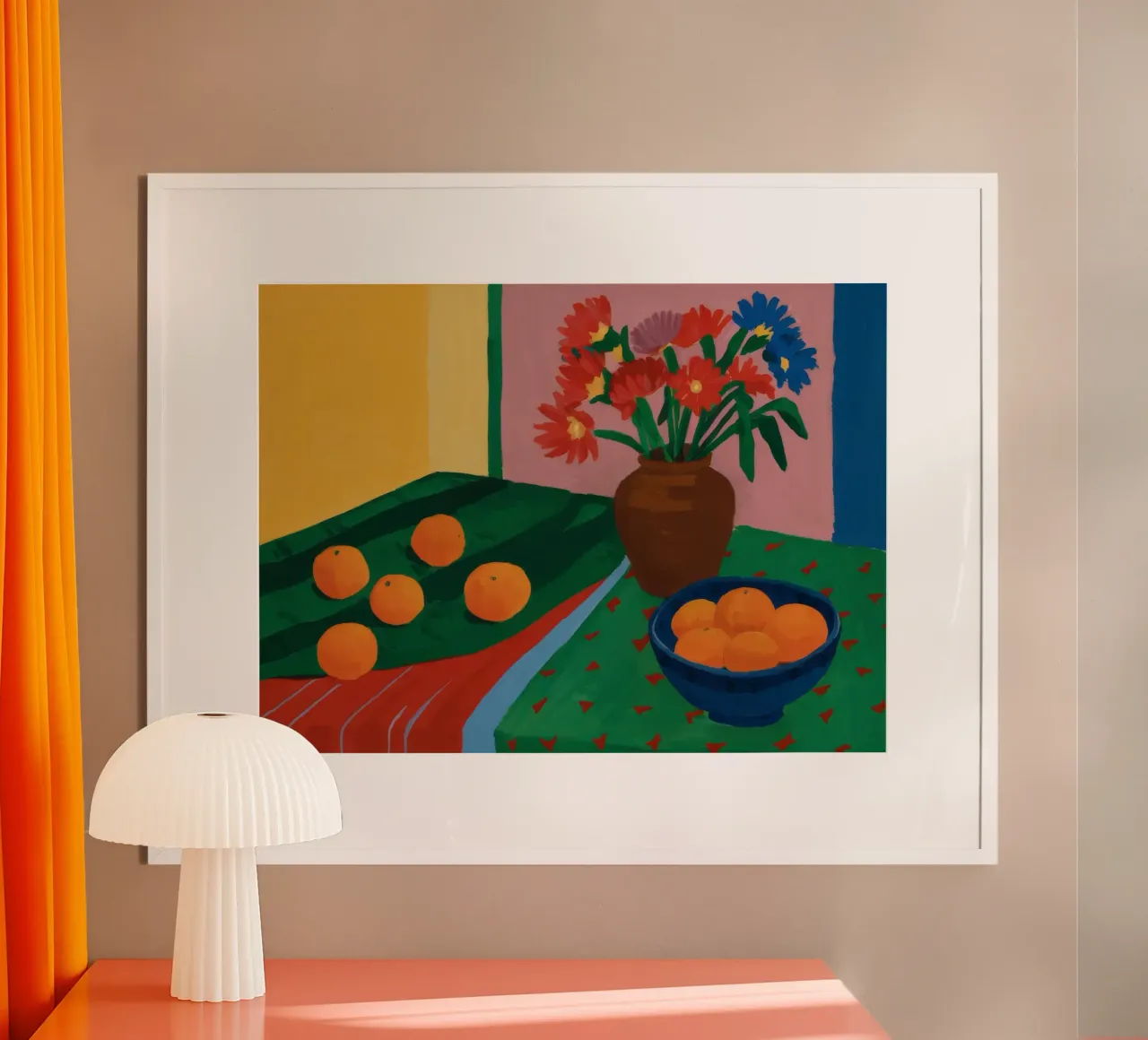 Composizione da terra di mandarini poster con telaio in plastica da Fable Tempa
