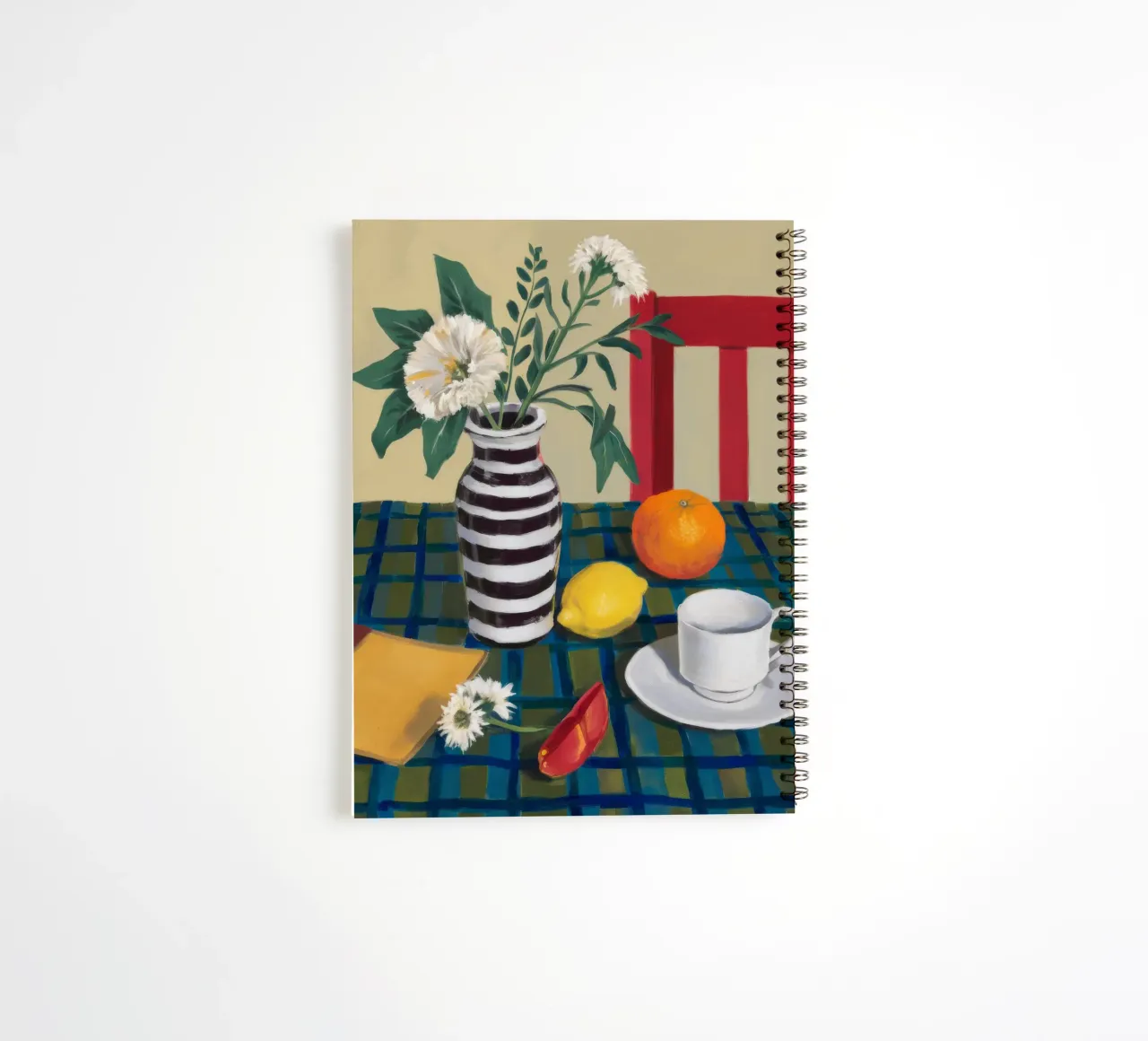 Striped Vase Serenity spiral notebook by Fable Tempa