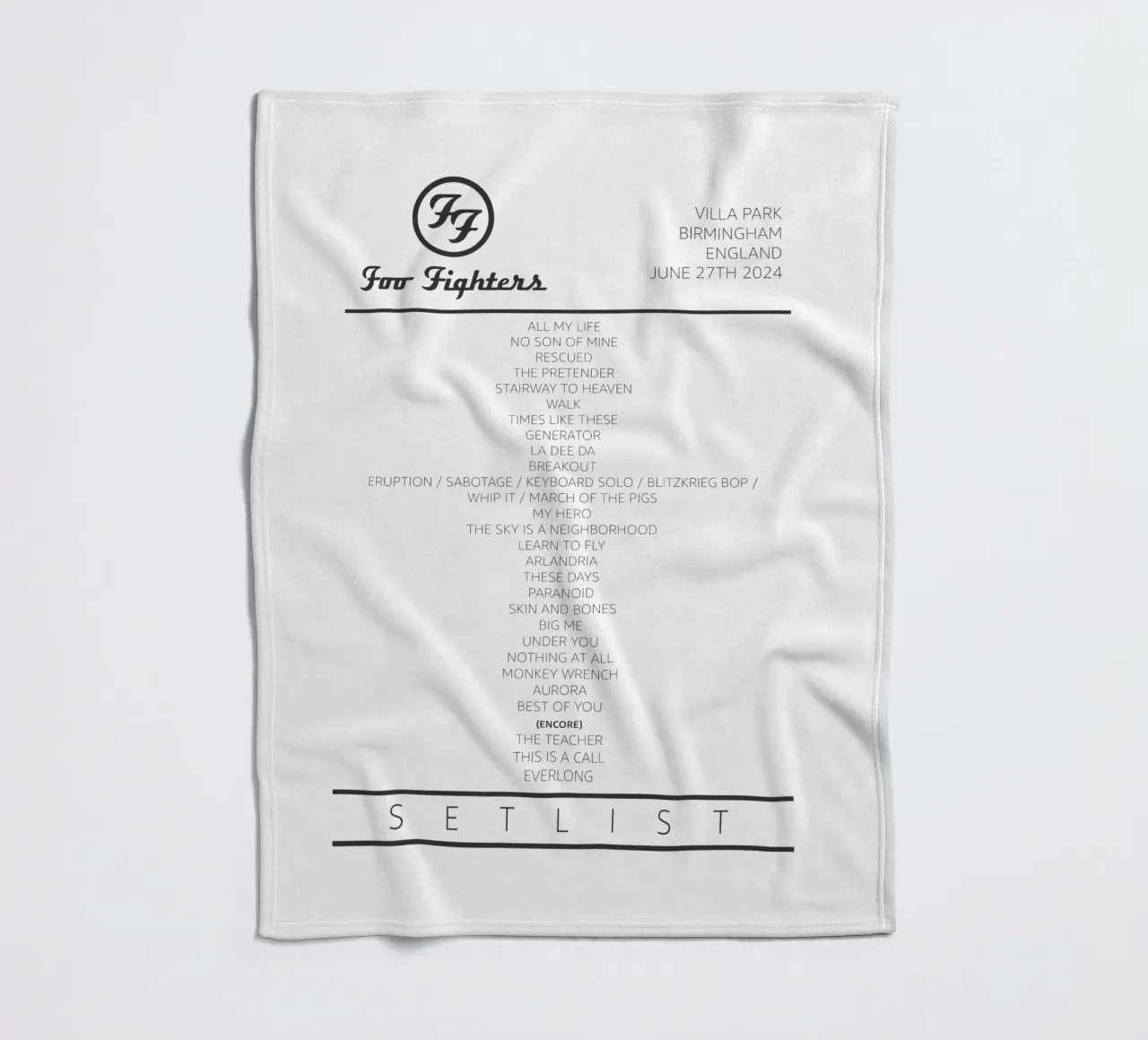 Foo Fighters Tour Setlist coperta in pile da lucasmeier