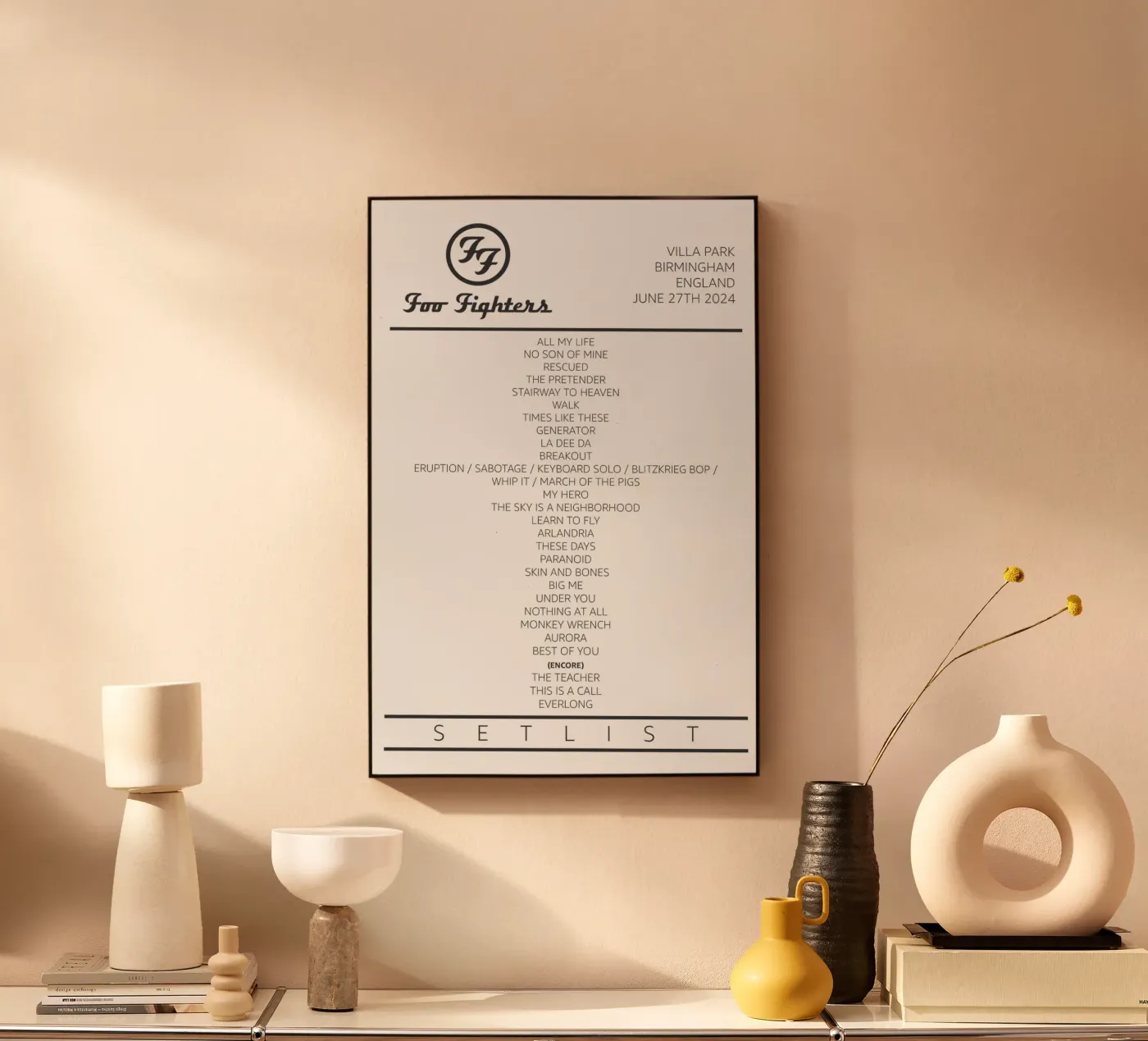 Foo Fighters Tour Setlist plexiglass da lucasmeier