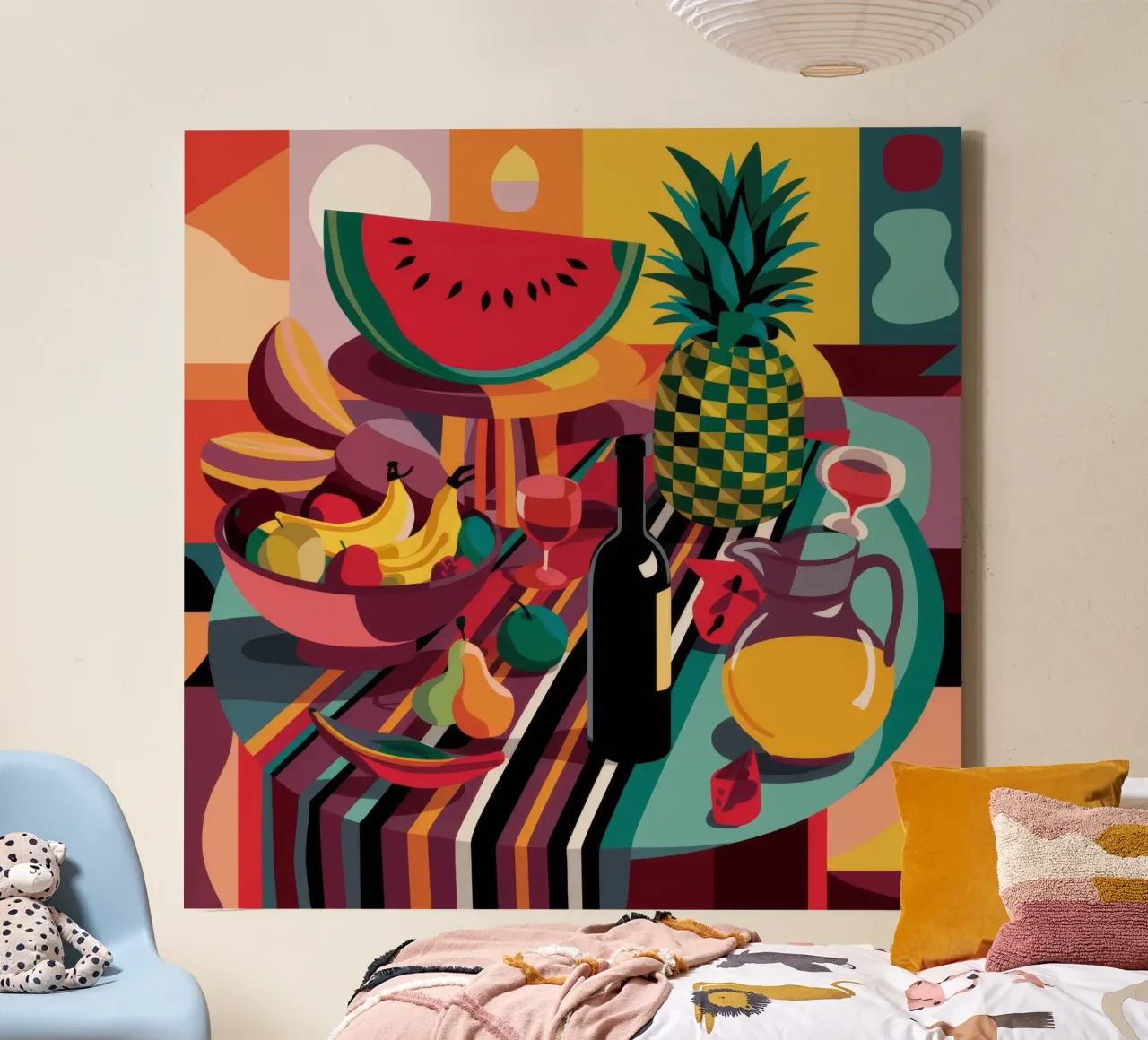 Rapsodia di fette di ananas tela con Cornice a cassetta da Fable Tempa