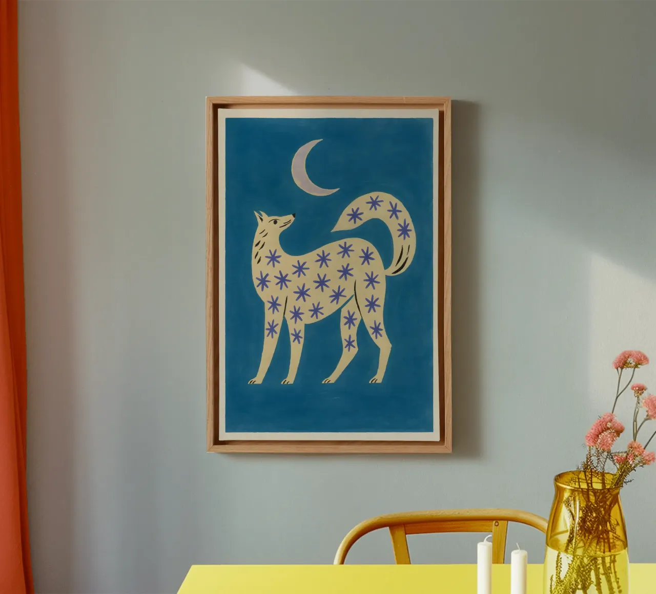 Midnight Star Fox canvas met Baklijst van Art.Piece