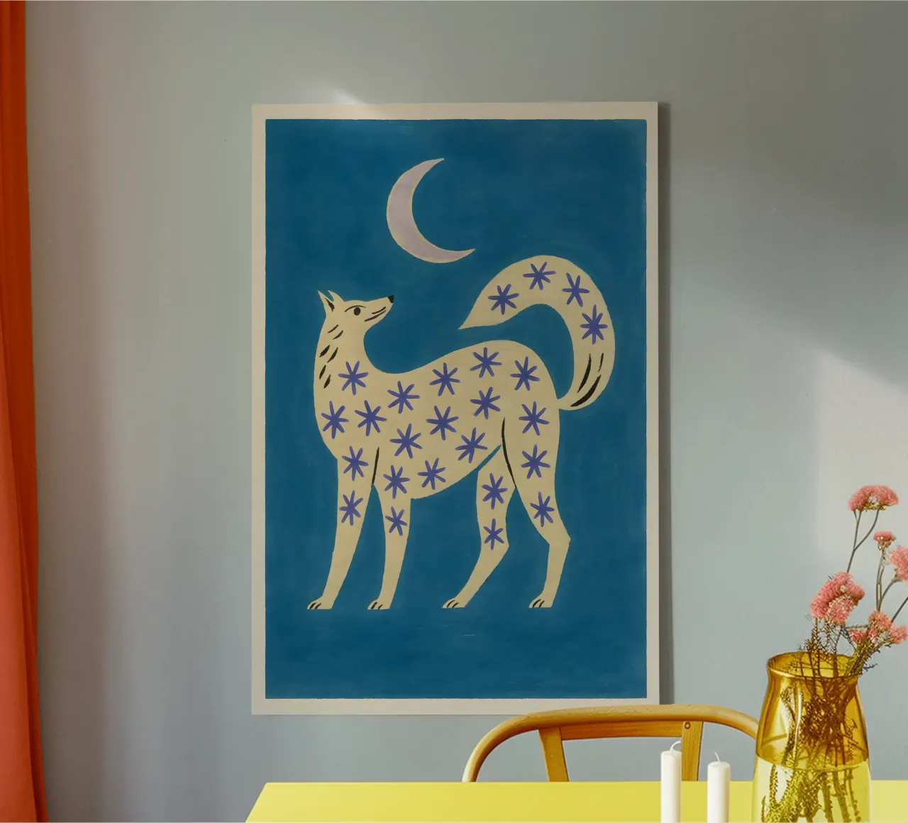 Midnight Star Fox canvas met Baklijst van Art.Piece