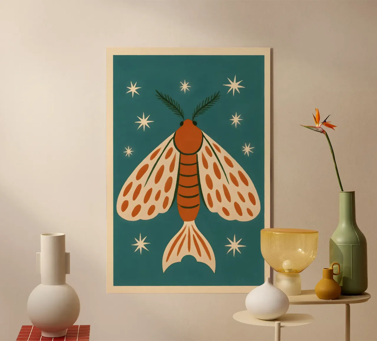 Celestial Elemental Moth acrylic glass by Art.Piece