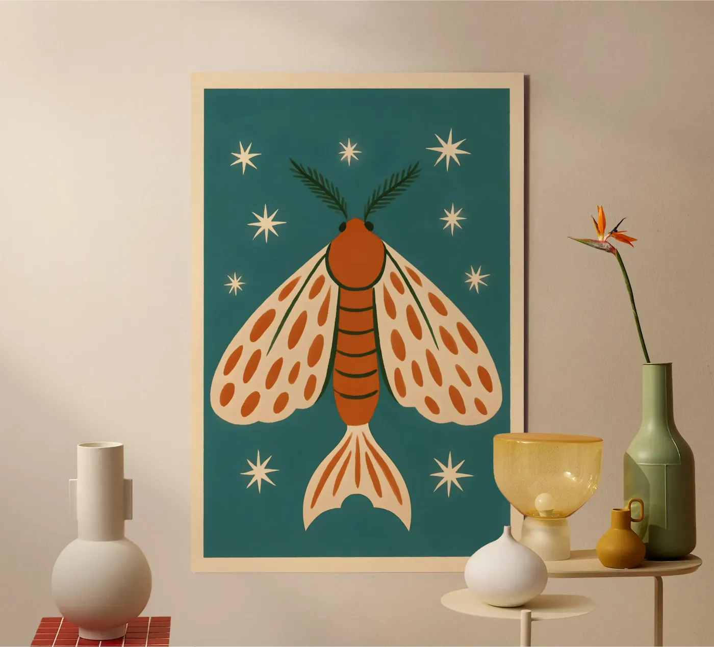 Celestial Elemental Moth alu-dibond by Art.Piece