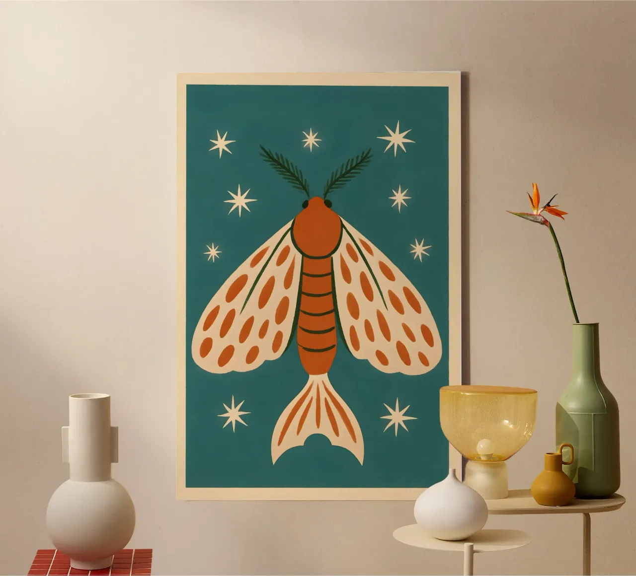 Celestial Elemental Moth canvas by Art.Piece