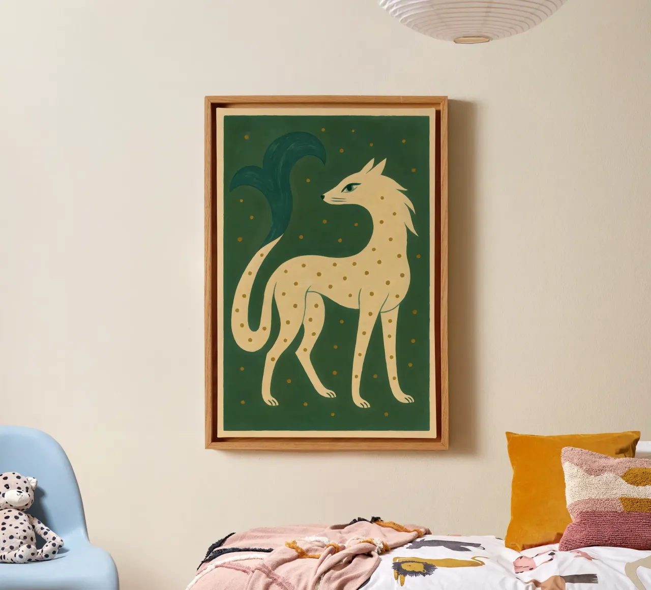Emerald Sea Fox canvas met Baklijst van Art.Piece