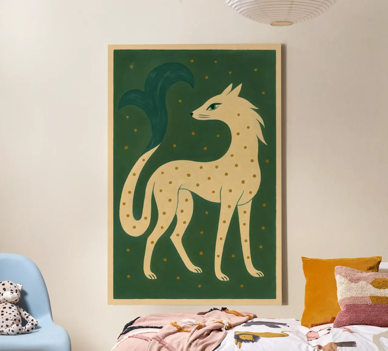 Emerald Sea Fox canvas met Baklijst van Art.Piece